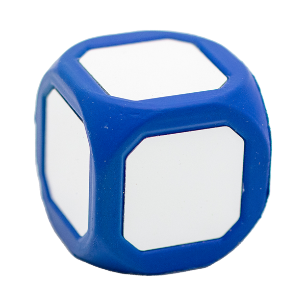 Petit dé effaçable et aimanté - 6 faces - 5 cm - Bleu