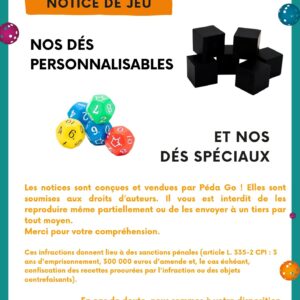 Notice Nos dés personnalisables et nos dés spéciaux