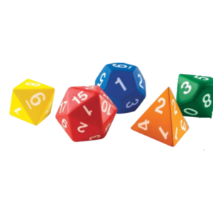 Grands Dés en mousse - Divers faces - 5cm - LOT de 2